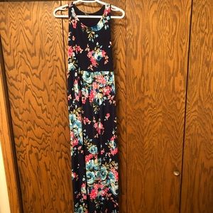 Boutique Navy Floral Maxi Dress